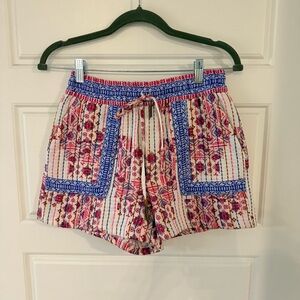 Zara PRINTED EMBROIDERED QUILTED SHORTS High-waist